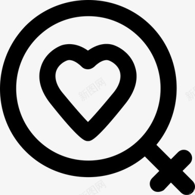 女性爱与浪漫7大胆圆润图标图标