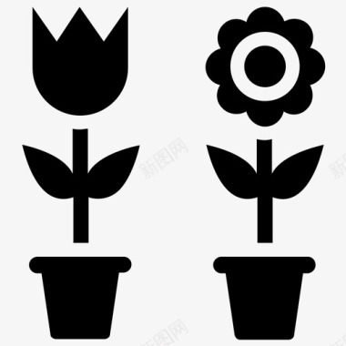 还未开花的盆栽植物开花植物花园图标图标