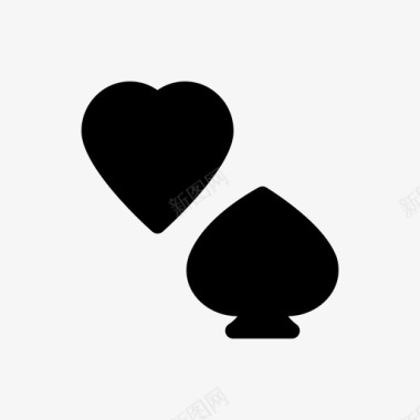 手绘扑克牌游戏图标纸牌套装游戏心形图标图标