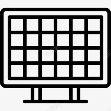 电池能量太阳能电池板生态学19线性图标图标
