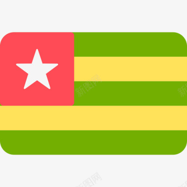 圆形时间轴多哥国际国旗6圆形矩形图标图标