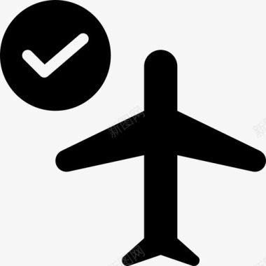 人道主义机场未受影响飞机复选标记图标图标
