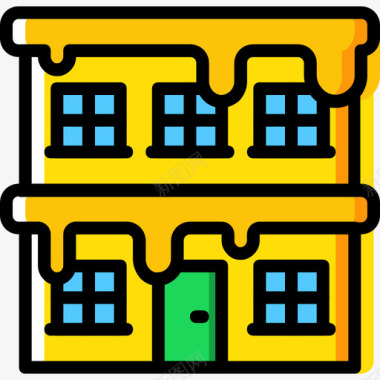 冬季标志建筑冬季黄色图标图标