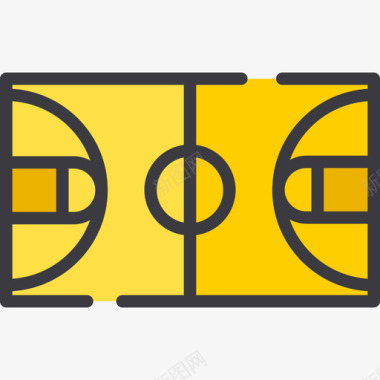 运动小人图标矢量素材篮球场运动9线性颜色图标图标