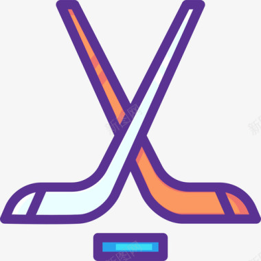 运动冰球运动23线性颜色图标图标