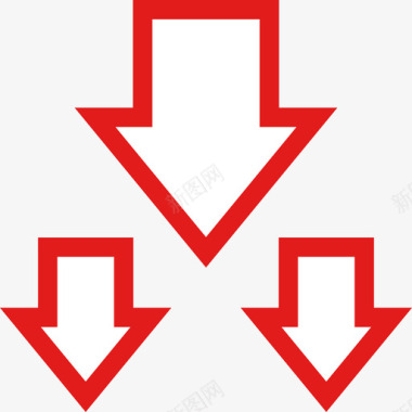 箭头信息图形红色3扁平图标图标