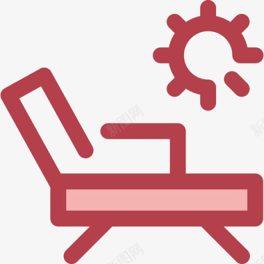 躺椅旅行18红色图标图标