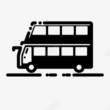 双层巴士汽车水平图标图标