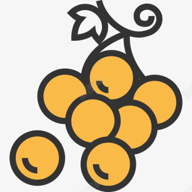 葡萄水果黄影子图标图标