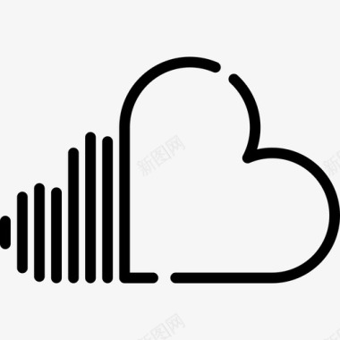 Soundcloud社交媒体27线性图标图标