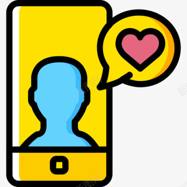 浪漫恋爱史智能手机浪漫生活方式10黄色图标图标