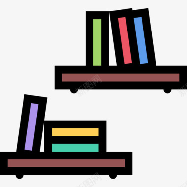 书架家具24彩色图标图标