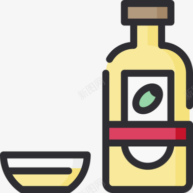 油超级市场5线性颜色图标图标
