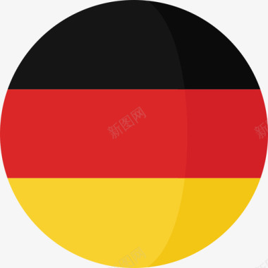 圆圈星球德国国旗3圆圈平图标图标