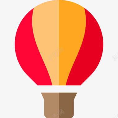 热气球冒险旅行平底图标图标