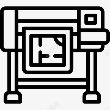 办公标志绘图仪办公设备5线性图标图标