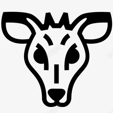 肥肥羚羊羚羊脸图标图标