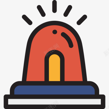 安全警笛安全22线性颜色图标图标