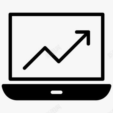 电脑标志在线图表商业成功增加销售额图标图标