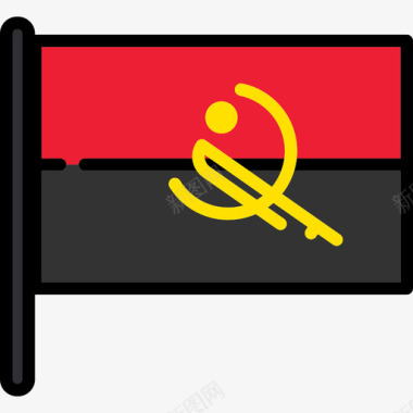安哥拉国旗收藏2桅杆图标图标