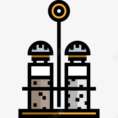 餐厅图标盐食品和餐厅3线性颜色图标图标