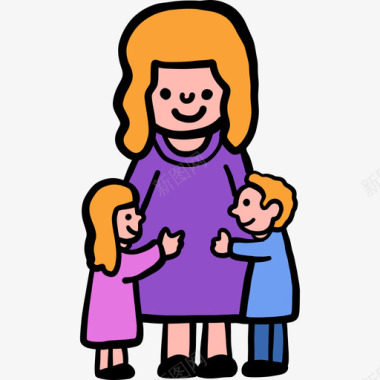 母亲节拥抱母亲节10彩色图标图标