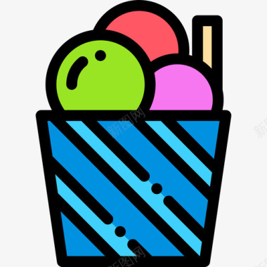 糖果效果冰淇淋糖果和糖果原色图标图标