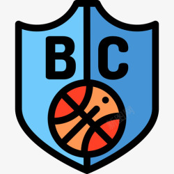 篮球队徽章徽章篮球队线颜色图标高清图片