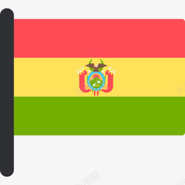 玻利维亚国际国旗5桅杆图标图标