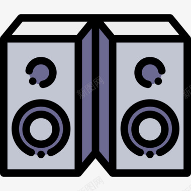 音箱摇滚乐4线性颜色图标图标