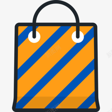线性购物袋电子商务13线性颜色图标图标