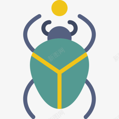 圣甲虫符号3扁平图标图标