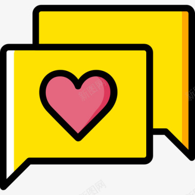 聊天的聊天泡泡聊天浪漫生活方式10黄色图标图标