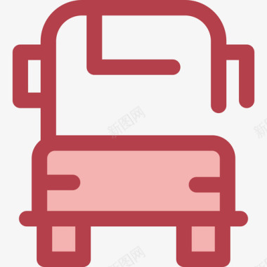 公共汽车交通18红色图标图标