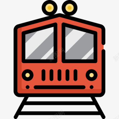 火车物流配送2线颜色图标图标