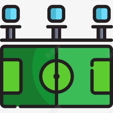 儿童活动场地场地足球队线条颜色图标图标