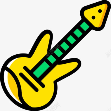 电吉他音乐9黄色图标图标