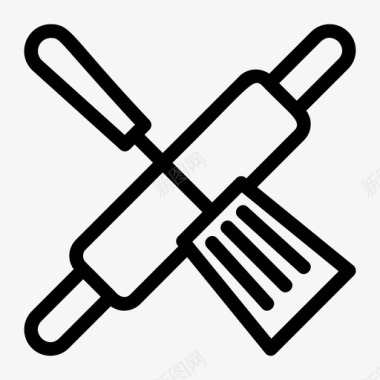 擀面杖擀面团厨房图标图标