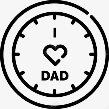 父亲与儿子时钟父亲节3线性图标图标