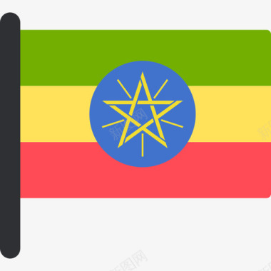 埃塞俄比亚国际国旗5桅杆图标图标