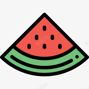 西瓜西瓜野餐10线形颜色图标图标