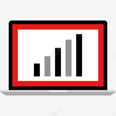 红色矢量记事本统计信息图形红色2平坦图标图标