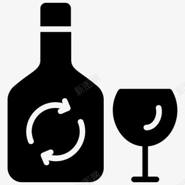 玻璃回收酒精玻璃瓶图标图标