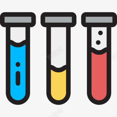 试管实验室5线性颜色图标图标