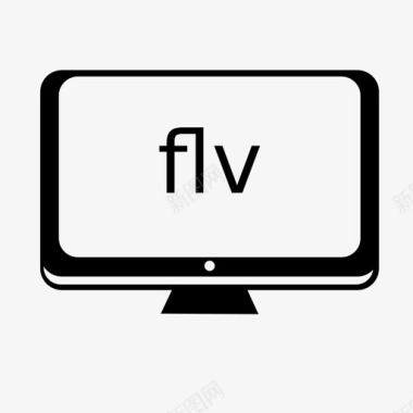 整体普通flv文件格式flash视频图标图标