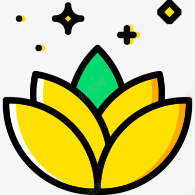 莲花宗教8黄色图标图标