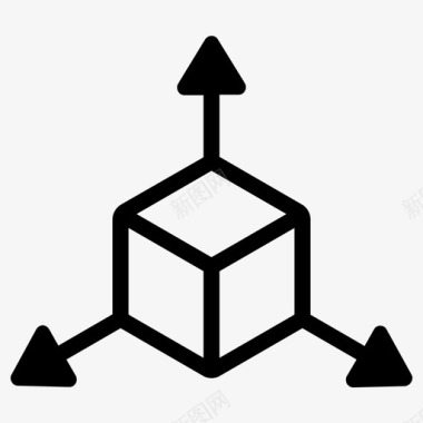 三维设计稿三维立方体尺寸图标图标