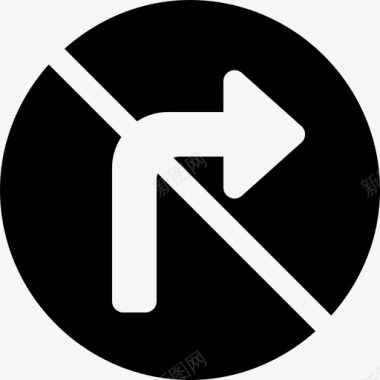 禁止右转交通标志2已满图标图标