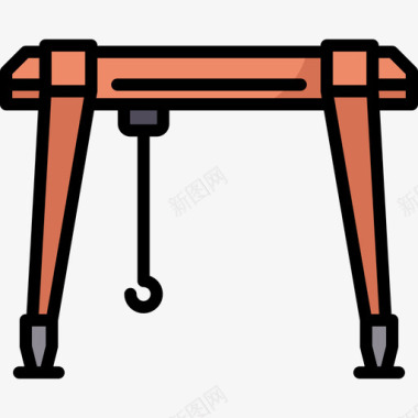 施工标志吊艇架施工机械线性颜色图标图标