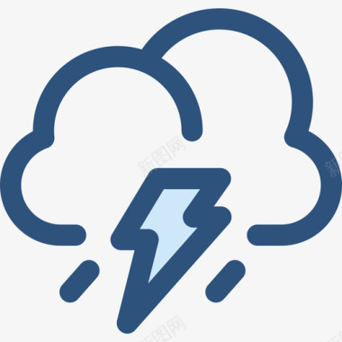 暴风雨25号天气蓝色图标图标
